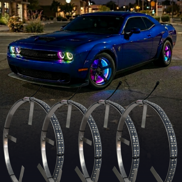 Lighting Trendz 2015-2024 Dodge Challenger Single Row Flow Series LED Wheel Ring Kit main image